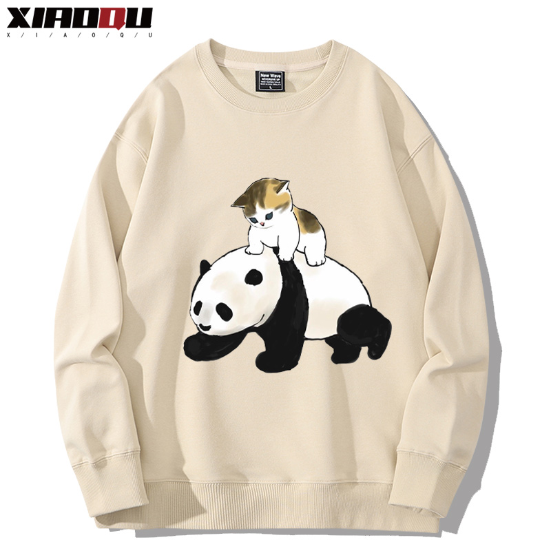 可愛貓咪熊貓 2024親子情侶裝 圓領長袖