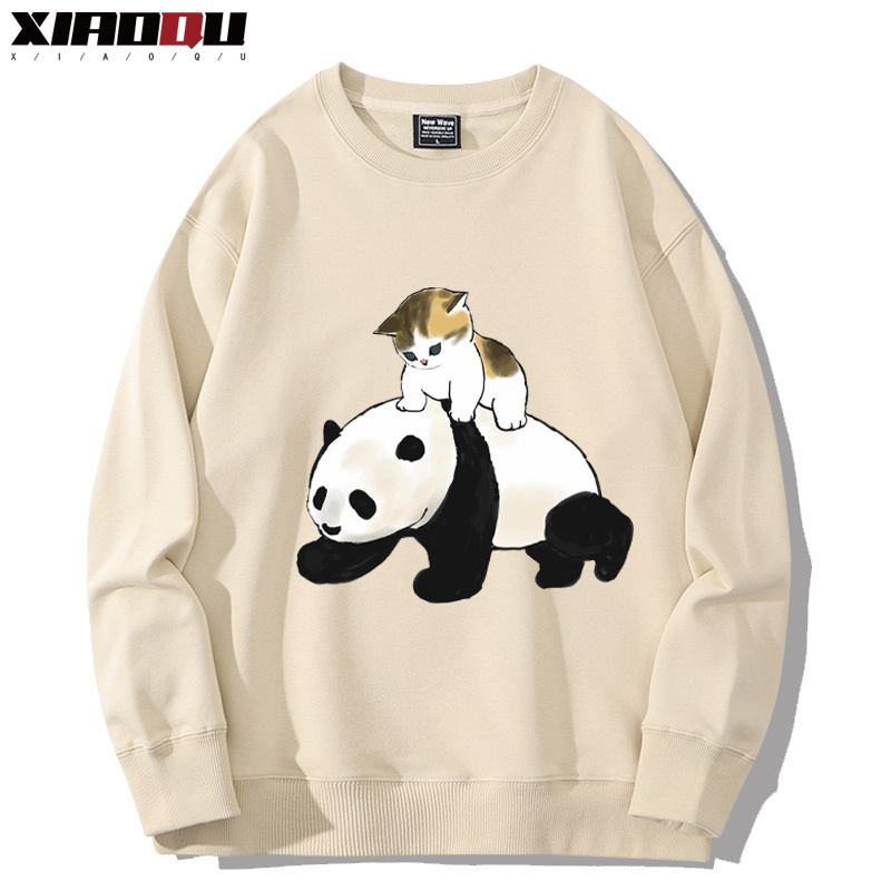可愛貓咪熊貓 2024親子情侶裝 圓領長袖