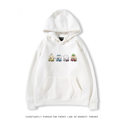 Chiikawa聯名衛衣2024秋冬新款親子情侶裝薄絨款連帽衛衣