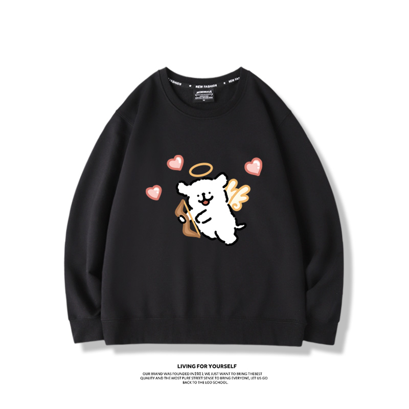 線條小狗2023親子情侶裝 圓領長袖