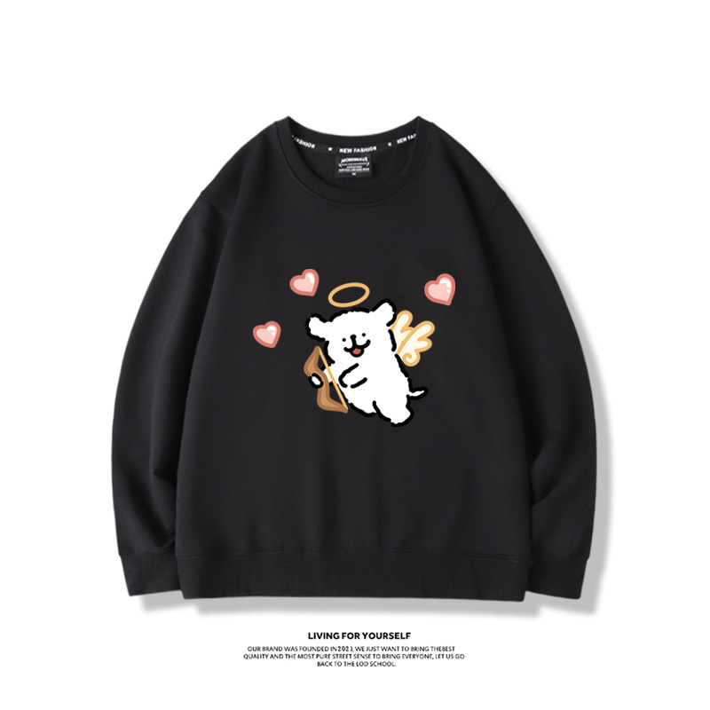 線條小狗2023親子情侶裝 圓領長袖