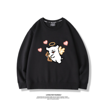 線條小狗2023親子情侶裝 圓領長袖