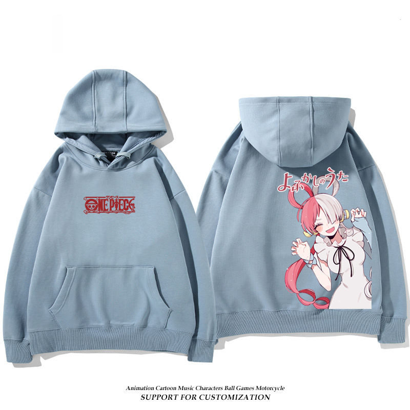 航海王紅髮歌姬烏塔 聯名衛衣2024秋冬新款親子情侶裝薄絨款連帽衛衣