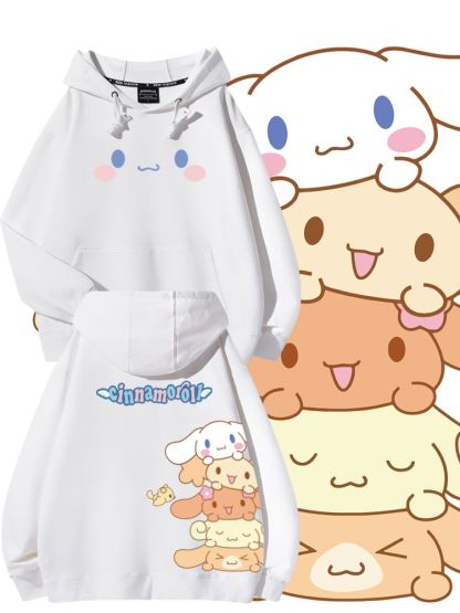 三麗鷗大耳朵狗聯名衛衣2023秋冬新款親子情侶裝薄絨款連帽衛衣