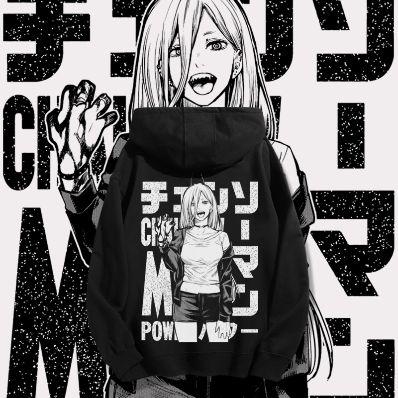 鏈鋸人新款 親子情侶男女款連帽衛衣