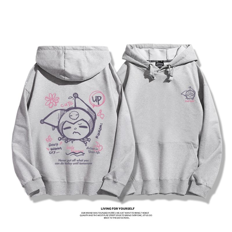 三麗鷗聯名衛衣2023秋冬新款親子情侶裝薄絨款連帽衛衣