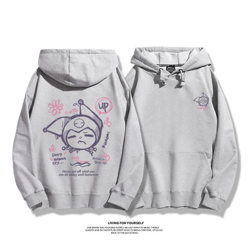 三麗鷗聯名衛衣2023秋冬新款親子情侶裝薄絨款連帽衛衣