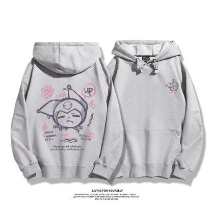 三麗鷗聯名衛衣2023秋冬新款親子情侶裝薄絨款連帽衛衣