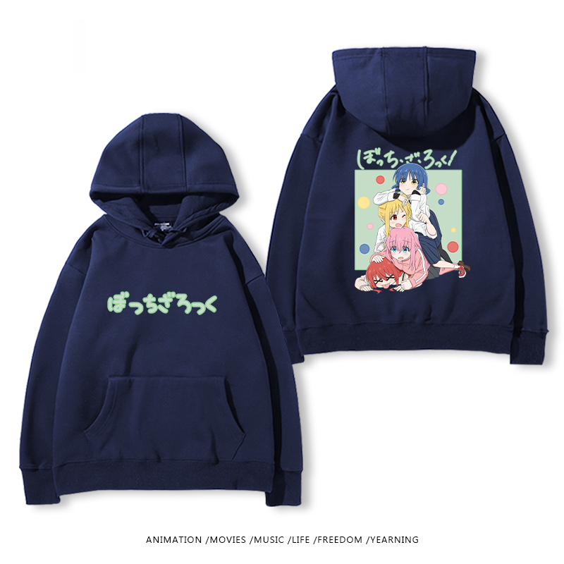 孤獨搖滾 聯名衛衣2024秋冬新款親子情侶裝薄絨款連帽衛衣