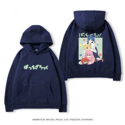 孤獨搖滾 聯名衛衣2024秋冬新款親子情侶裝薄絨款連帽衛衣