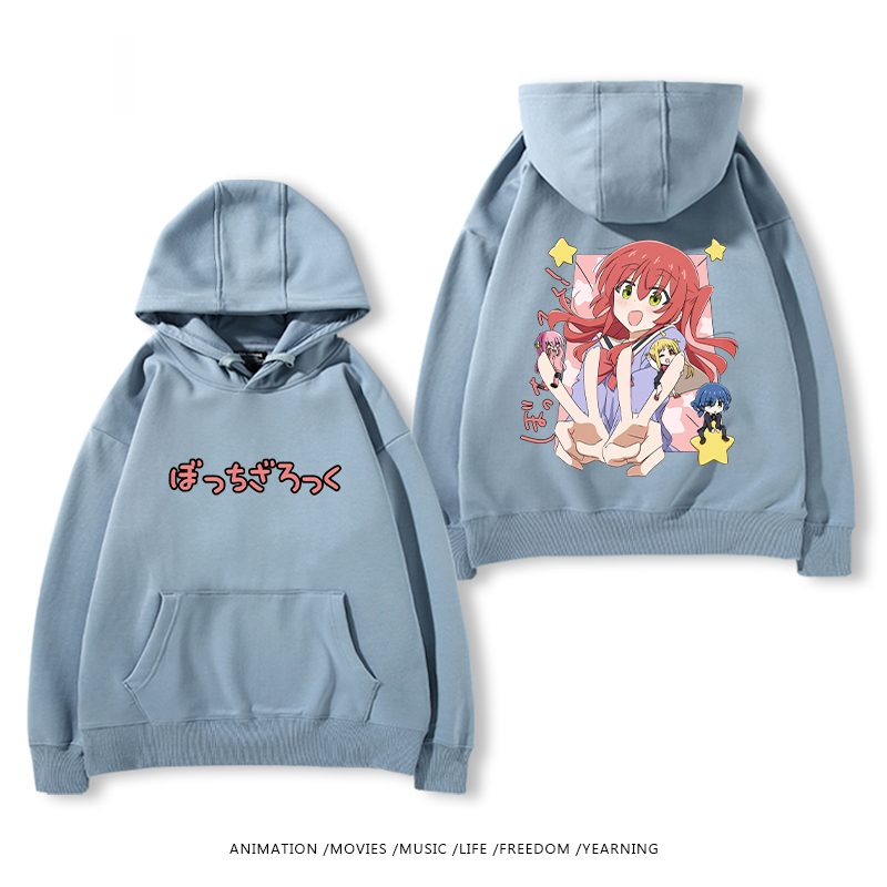 孤獨搖滾 聯名衛衣2024秋冬新款親子情侶裝薄絨款連帽衛衣