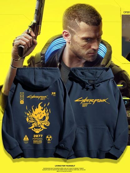 電馭叛客2077聯名衛衣2025秋冬新款親子情侶裝連帽衛衣