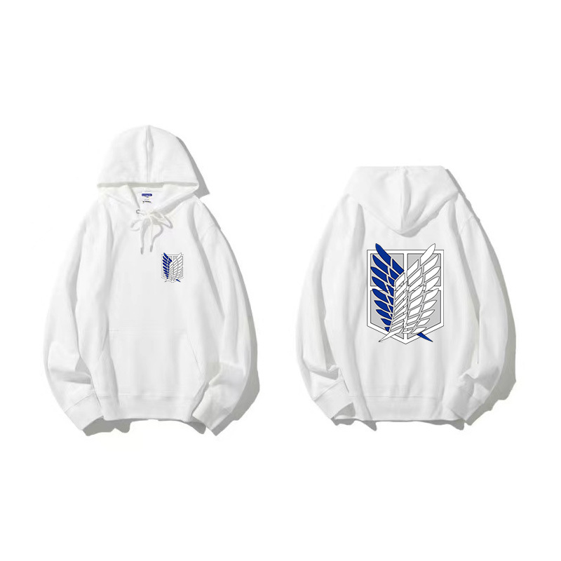 進擊的巨人聯名衛衣2024秋冬新款親子情侶裝薄絨款連帽衛衣