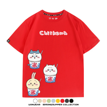 Chiikawa吉伊卡哇烏薩奇寶寶 親子情侶裝寬鬆短袖T