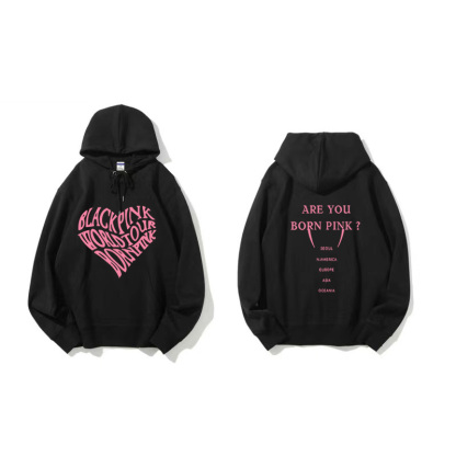 BLACKPINK演唱會Lisa愛心 寬鬆百搭 秋冬款 寬鬆連帽衛衣