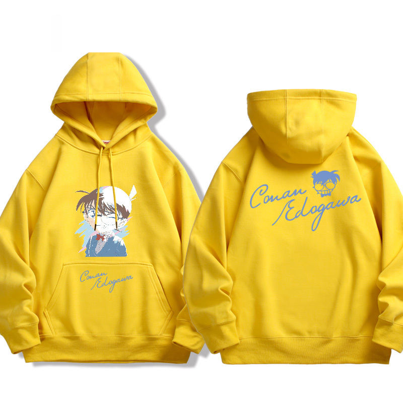 名偵探柯南 2024秋冬新款親子情侶裝薄絨款連帽衛衣