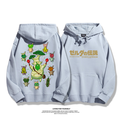 薩爾達傳說王國之淚聯名衛衣2023秋冬新款親子情侶裝薄絨款連帽衛衣