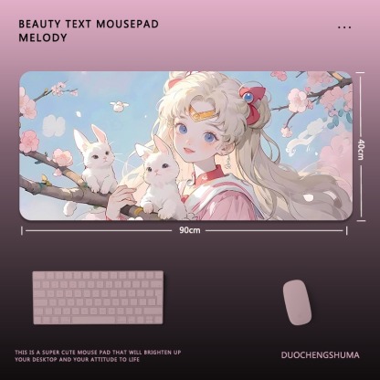 美少女戰士電競超大遊戲加厚防滑鼠標墊