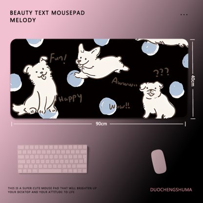 甜酷塗鴉電競超大遊戲加厚防滑鼠標墊