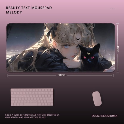 美少女戰士電競超大遊戲加厚防滑鼠標墊