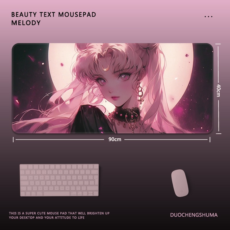 美少女戰士電競超大遊戲加厚防滑鼠標墊