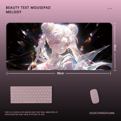 美少女戰士電競超大遊戲加厚防滑鼠標墊