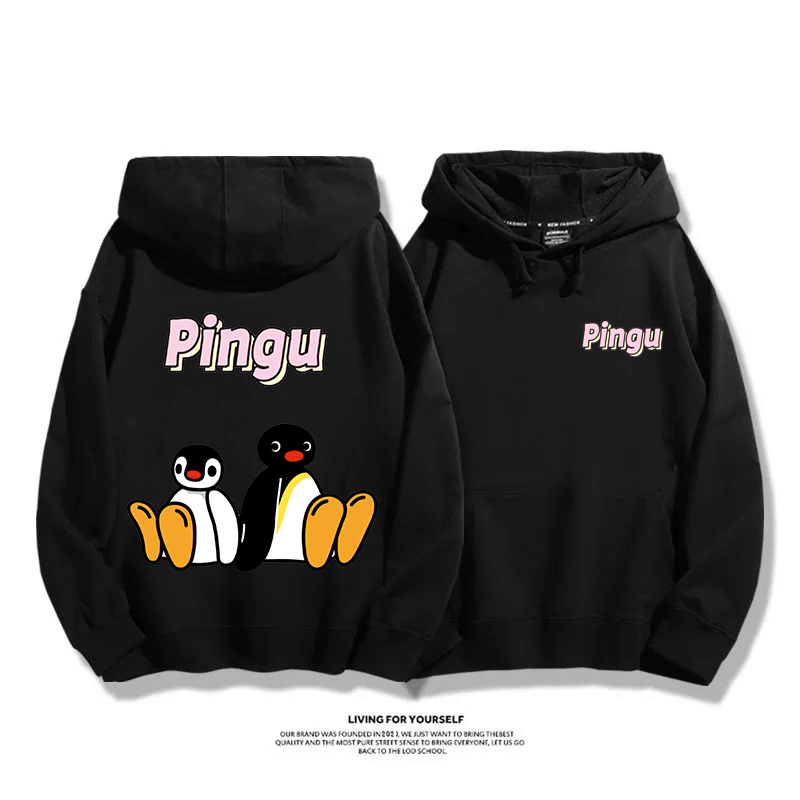 企鵝Pingu 2025秋冬新款 親子情侶男女連帽衛衣
