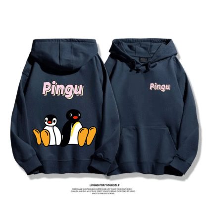 企鵝Pingu 2025秋冬新款 親子情侶男女連帽衛衣