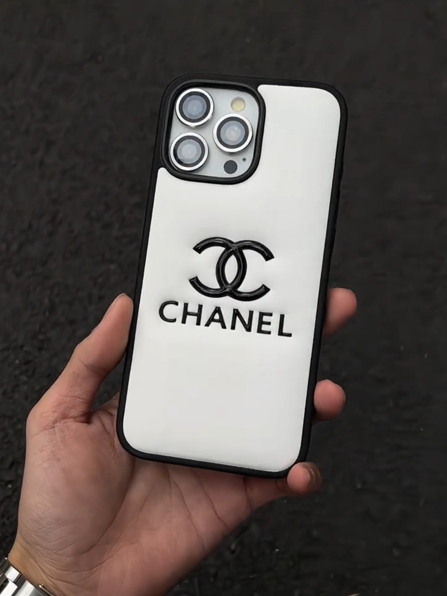 香奈兒時尚皮質磨砂手機殼