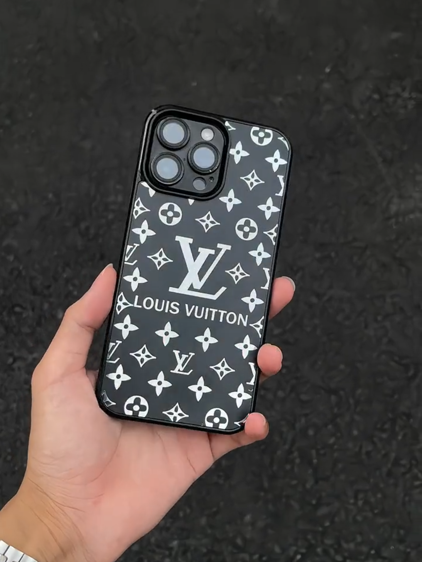 路易威登黑色鏡面手機殼