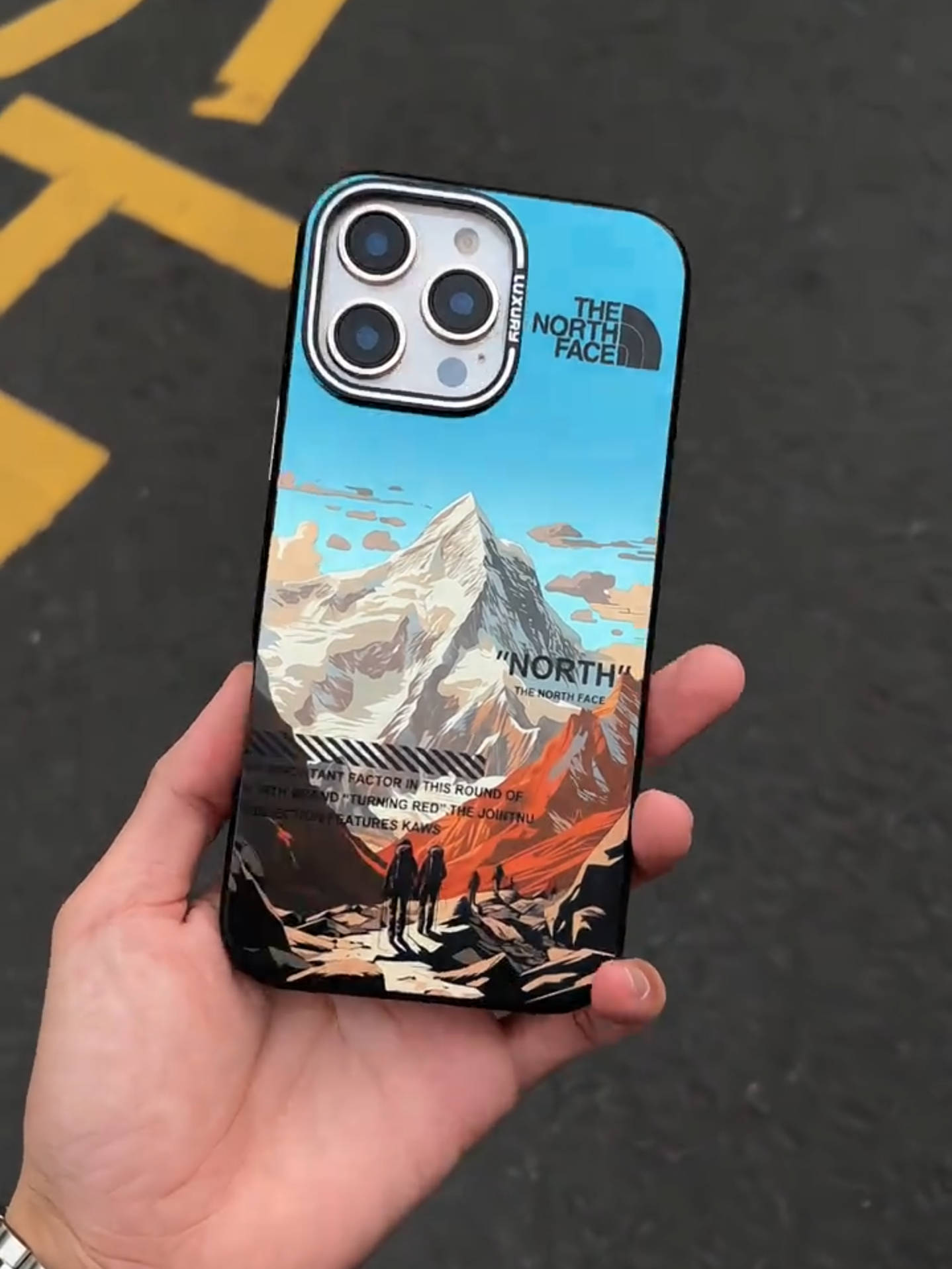 北面雪山電鍍磨砂手機殼