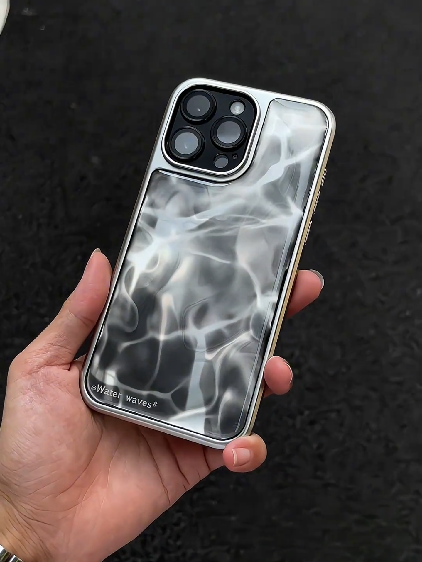 渲染灰色電鍍邊框手機殼