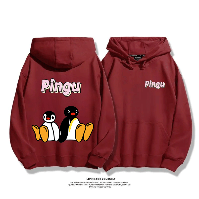 企鵝Pingu 2025秋冬新款 親子情侶男女連帽衛衣