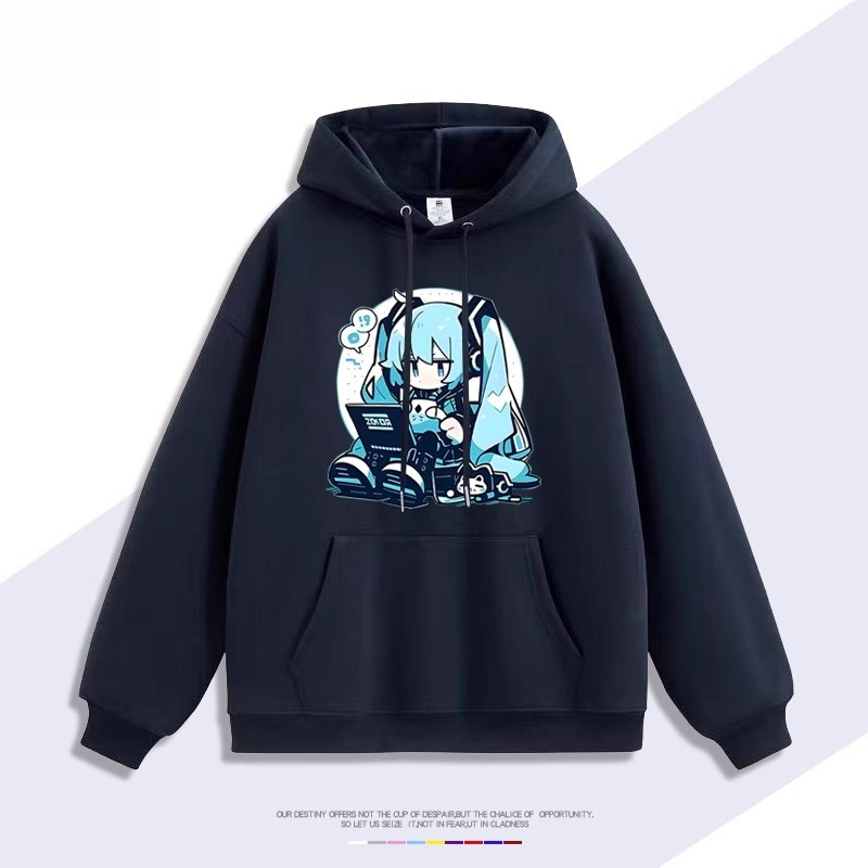 初音未來 聯名衛衣2025秋冬新款 親子情侶裝連帽衛衣