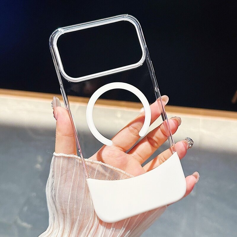 IPhone系列 高級感轻薄拼接透明Magsafe磁吸防摔手機殼