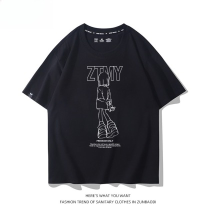 永遠是深夜有多好 2026親子情侶男女同款 印花短袖T恤