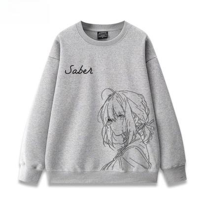 FGO呆毛fate吾王Saber 聯名親子情侶裝 圓領長袖