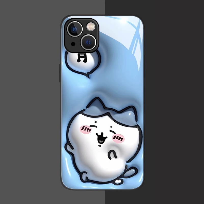 Chiikawa情侶新款高清全包防摔玻璃殼