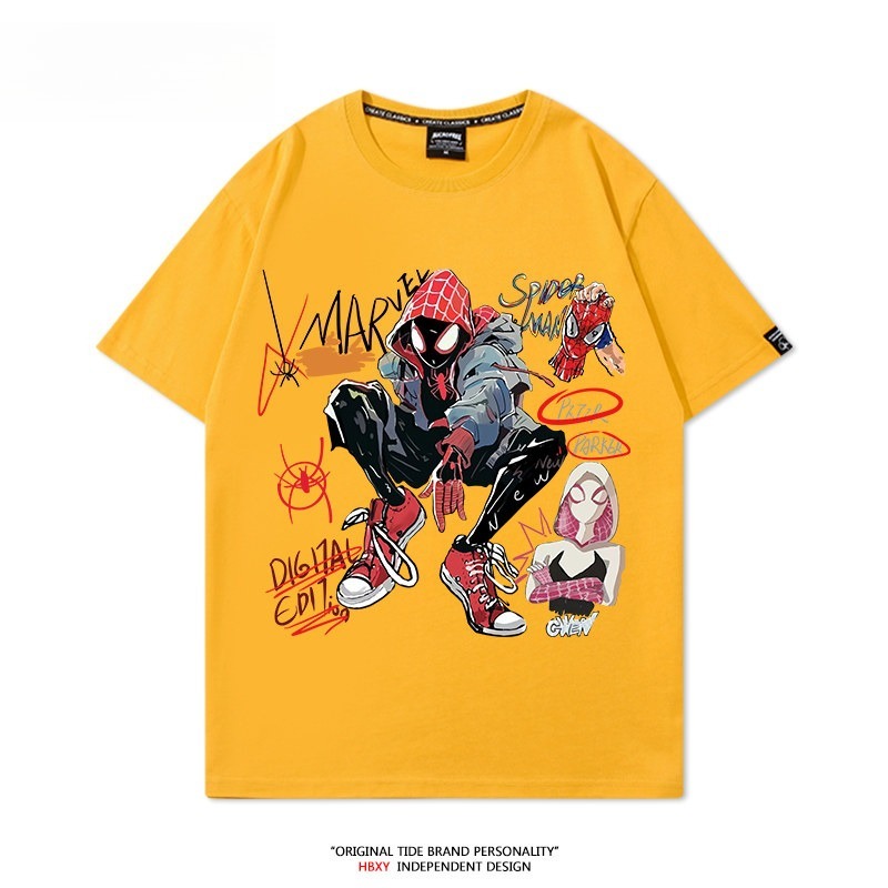 蜘蛛人：穿越新宇宙SpiderMan 印花短袖T恤