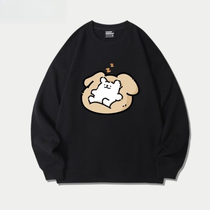 線條小狗 聯名親子情侶裝 圓領長袖