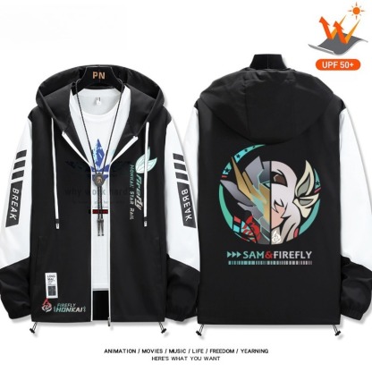 星穹鐵道流螢 輕薄透氣拉鏈防曬衣外套