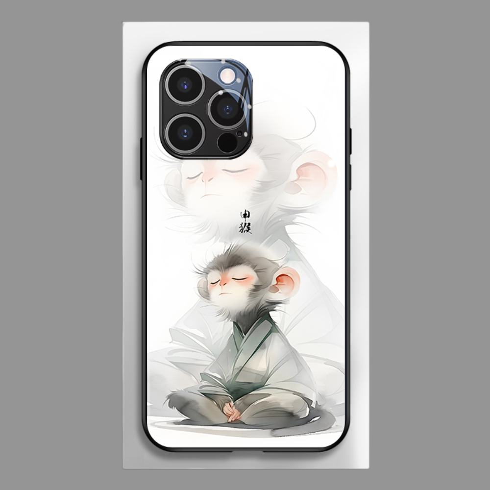 水墨十二生肖新款高清全包防摔玻璃殼