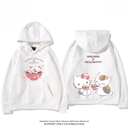 夏目友人帳貓咪老師X三麗鷗新款 親子情侶男女連帽衛衣