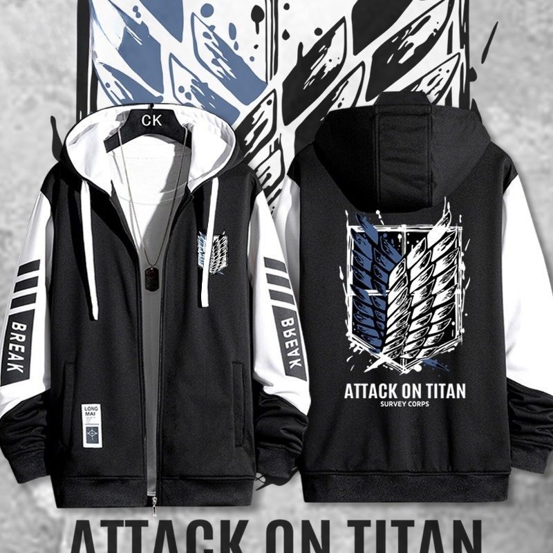 進擊的巨人 調查兵團 手繪連帽衫 春秋舒適外套