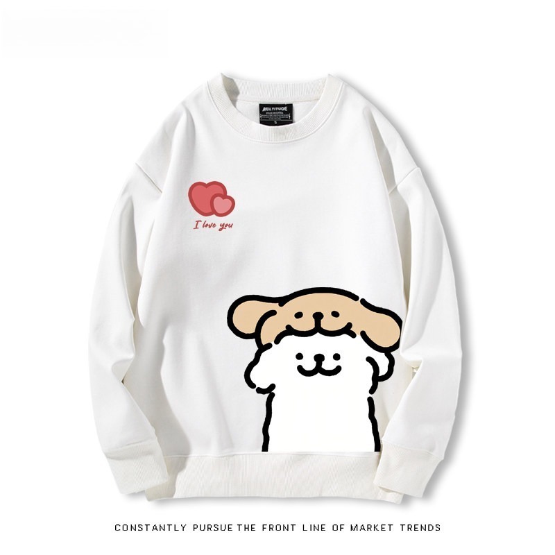 線條小狗 聯名親子情侶裝 圓領長袖