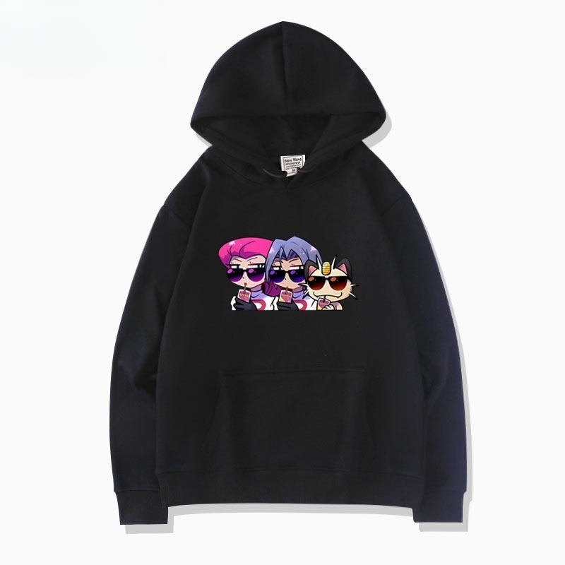 寶可夢火箭隊 聯名衛衣新款 親子情侶裝連帽衛衣