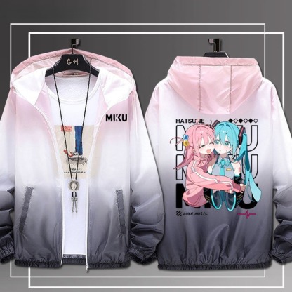 初音未來x孤獨搖滾 輕薄透氣漸變防曬衣外套