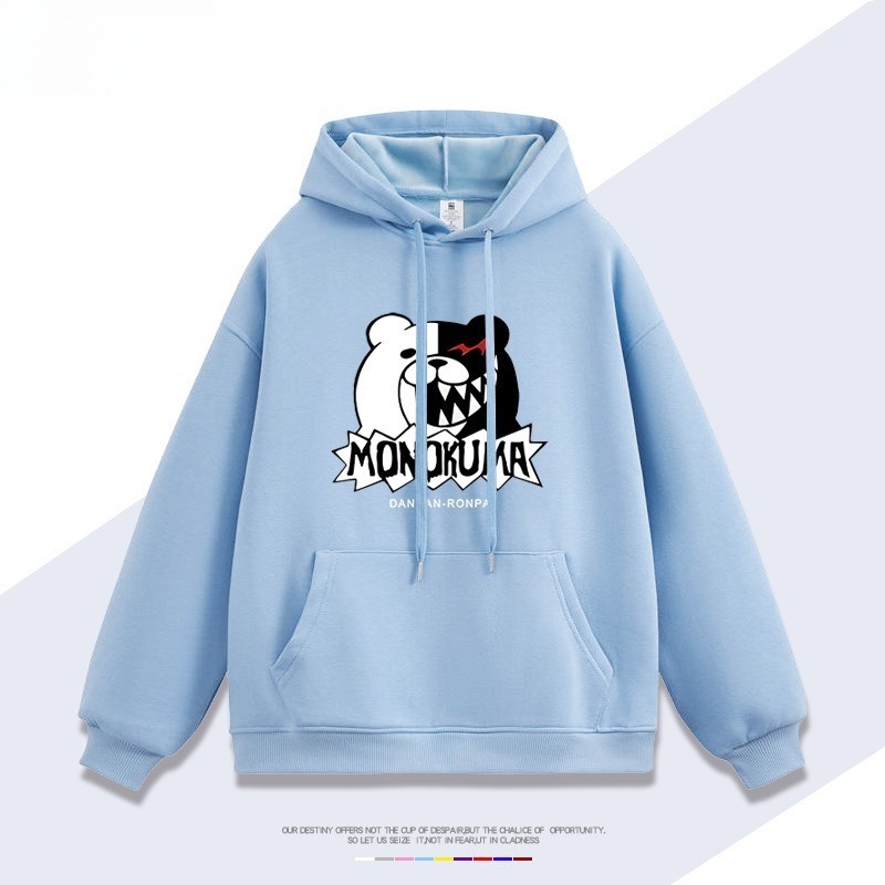 槍彈辯駁黑白熊新款 親子情侶男女連帽衛衣