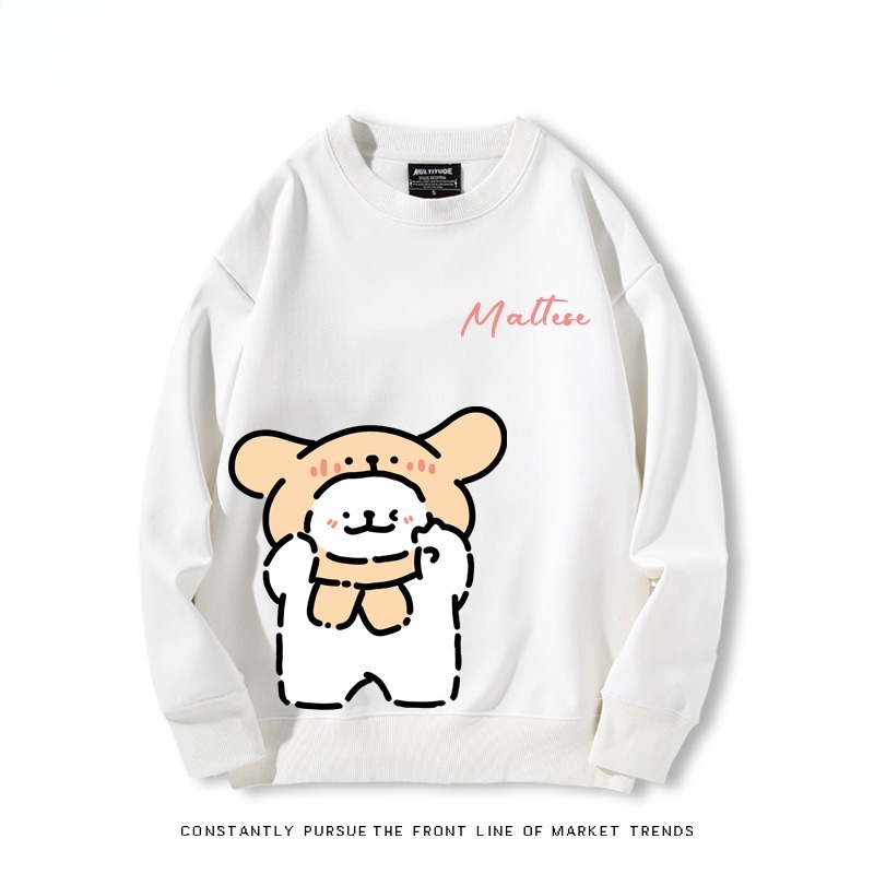 線條小狗 聯名親子情侶裝 圓領長袖