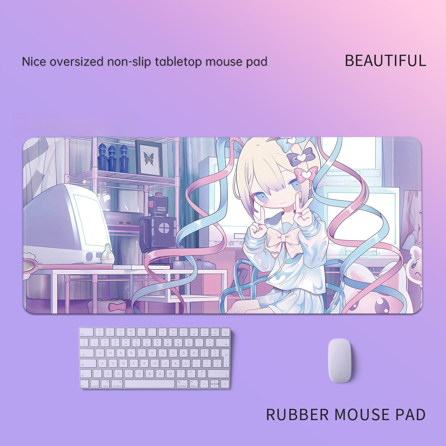 主播女孩重度依賴 主題桌墊 布質滑鼠墊